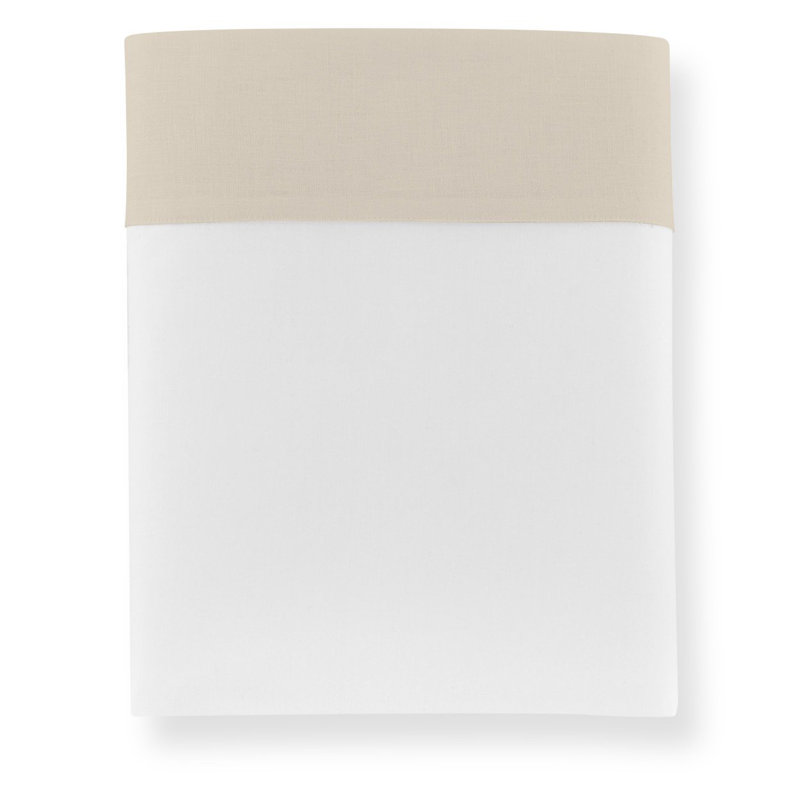 Mandalay Linen Cuff Flat Sheet, Linen, Queen Flat Sheet