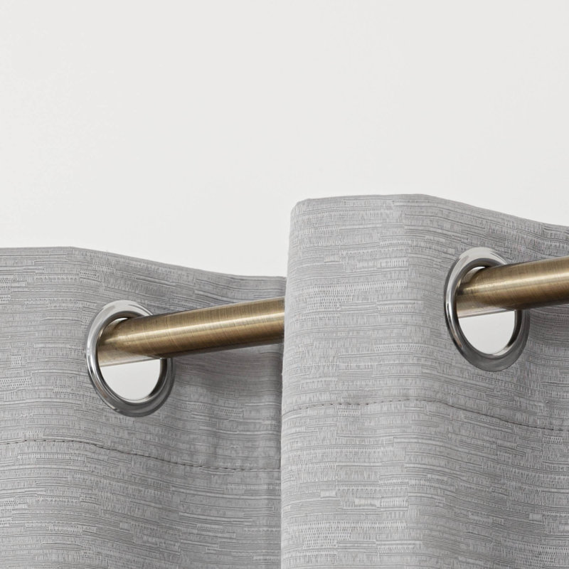 Diaan Blackout Cotton Blend Grommet Curtain Panel Pair (Set of 2), 52" W x 84" L, Light Gray