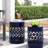 Navy Blue Iron Side Table - Modern, Rustproof, 13.92"W X 16.00"H Modern Outdoor Use, Blue, 12.00"W 12.00"D, Powder-Coated-1377567602