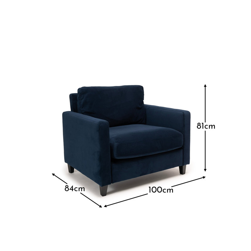 Aharshi Upholstered Armchair, Ink, Black Oak