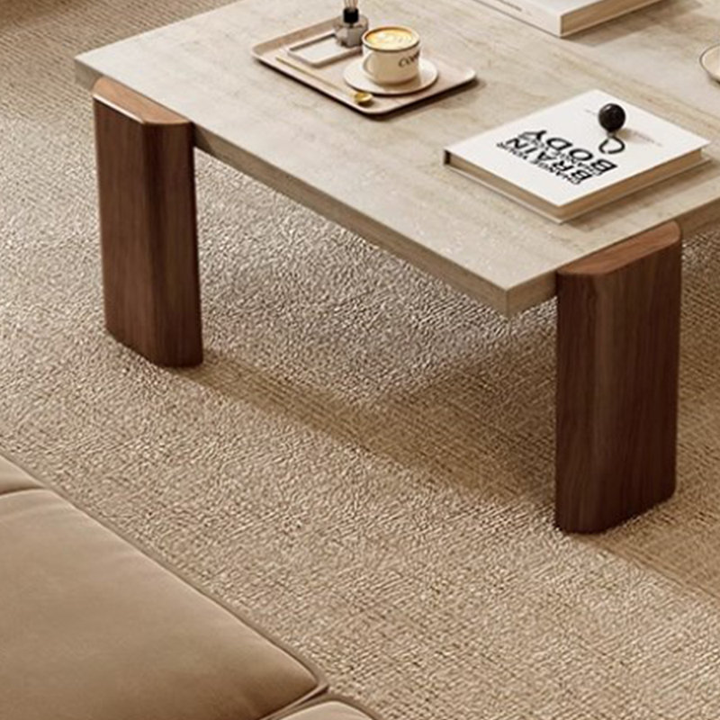 Table basse au design minimaliste et de niche, Brun, H 14,96 po x L 39,37 po x l 39,37 po