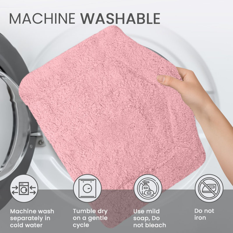 Tapis pour salle de bain Morissette, L 22 po x L 60 po, Rose