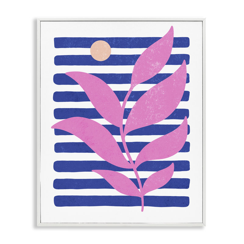 «Sunrise Sprig on Stripes», art de la giclée sur toile encadré par Ahmad Idiss Hussein bk-016, H 20 po x l 16 po