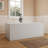 Fslefay 63'' Terrazzo Freestanding Solid Surface Concrete Soaking Bathtub