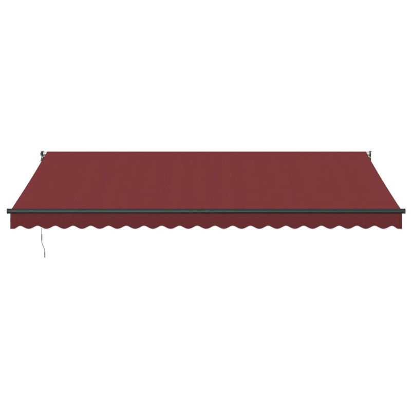 Manual Retractable Awning, 500cm W x 300cm D, Burgundy/Black