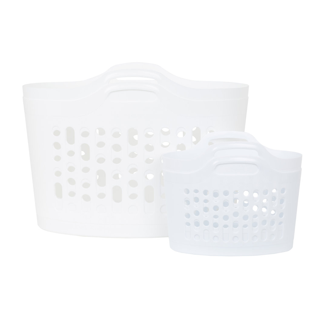 Wham 4 Piece Plastic Flexi Basket Set Ice White 2 X 8L/2 X 50L - Image 4
