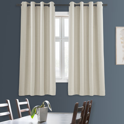 Aaditya Bellino Textured Faux Linen Grommet Room Darkening Curtains (1 Panel)