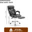 High Back Office Chair With Adjustable Height And Foot Rest, Comfortable Computer Gaming Chair, Leather Upholstery, 135 Reclining Function, Metal & Wood Main Material, Memory Foam Filler, Suitable