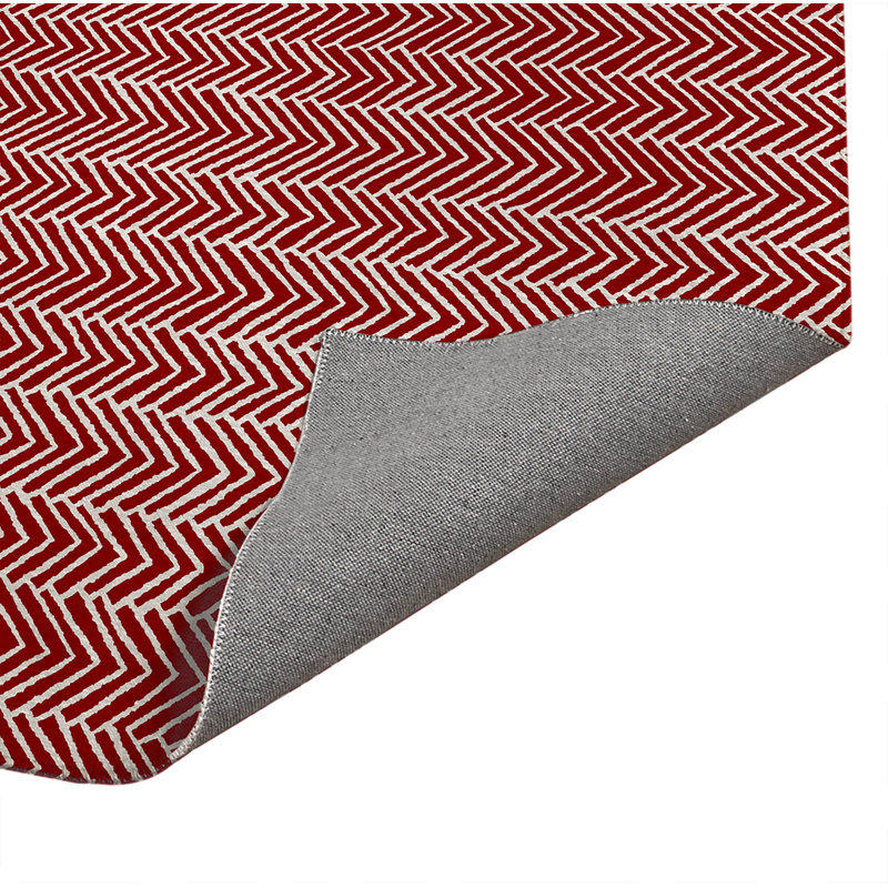 Chevron Block Low Profile Kitchen Mat, Cranberry Red, Rectangle 5' x 7'