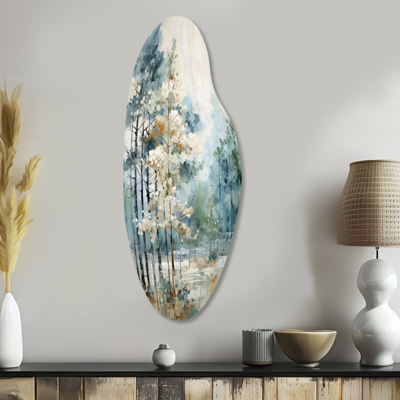 Haliee Pine Tree Enchanted Forest II - Tree Pine Curved Shape Irregular Metal Wall Decor, 38" H x 15" W