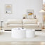 Le canapé moderne de style Mid-Century (beige) rehausse l'ambiance de la maison, idéale pour les rassemblements en appartement et la détente dans la chambre à coucher