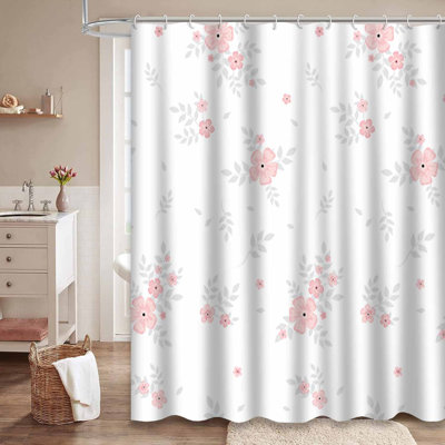 Petit rideau de douche avec 12 crochets