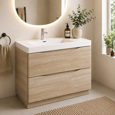 Stanhope 900mm Single Bathroom Vanity with Semi-Recessed Resin Basin