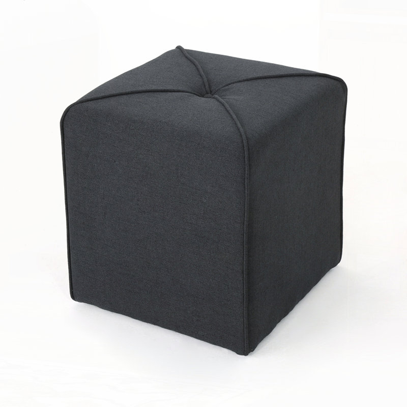 Dark Charcoal Ottoman, Charcoal Gray