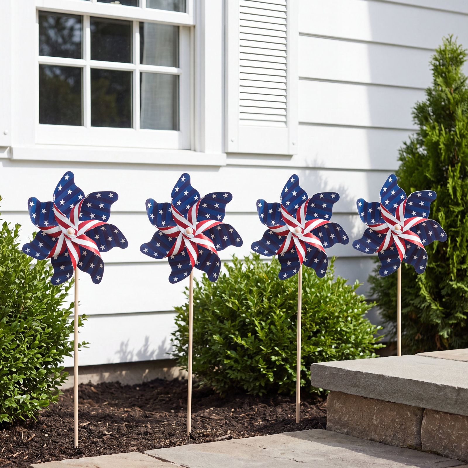 Patriotic Plastic Windmill Garden Stake