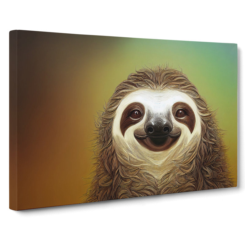 Cute Sloth Painting Vol.3 - Wrapped Canvas, 50cm H x 76cm W x 3cm D