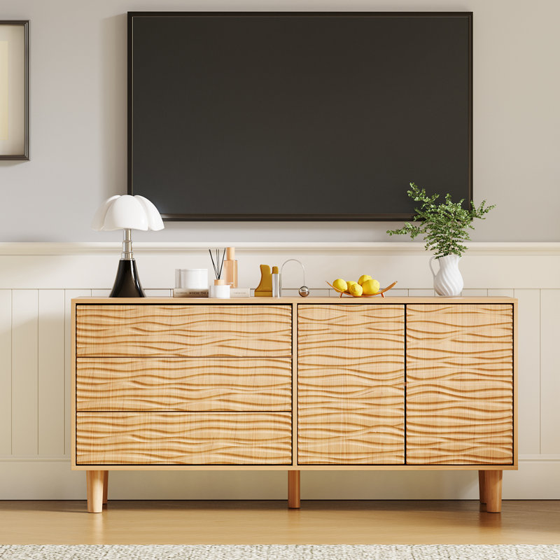 Buffet en bois texturé Wavy