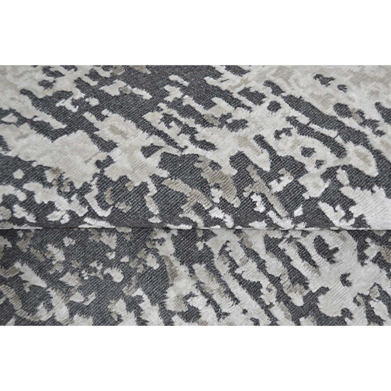 Tapis ivoire et gris noué à la main de haute qualité, Rectangle 8 pi x 10 pi