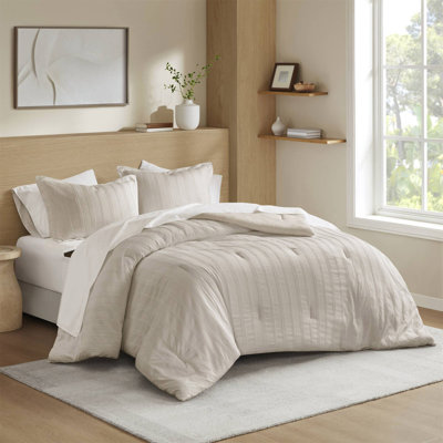 7-Piece Queen Woven Striped Comforter Set