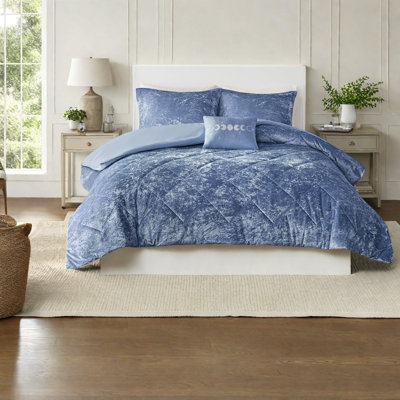 Luxurious Velvet Bedding Sets, Full Queen Polyester, Modern Home Comfort