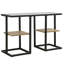 Wenviro Console sable noir avec tablettes en bois