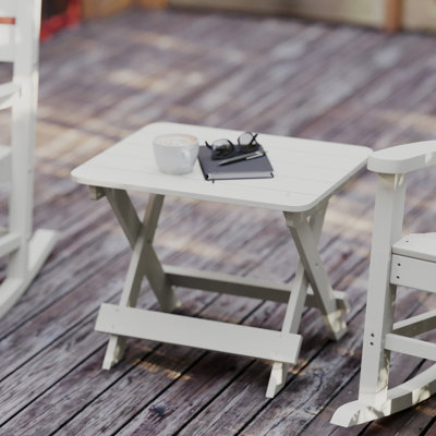 Alveston Commercial Grade All-Weather Portable Folding Adirondack Side Table