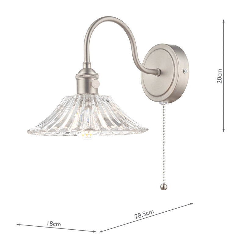 Wall Light, Antique Chrome