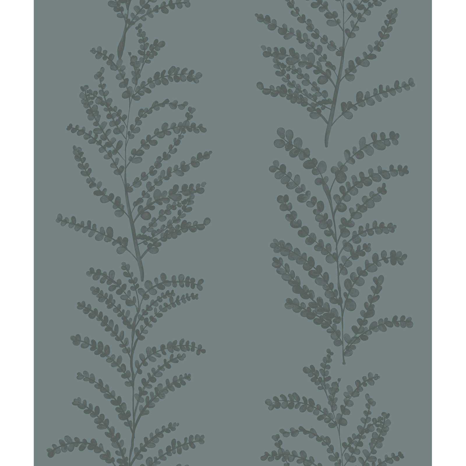 Yuki Osada Modern Floral Wallpaper, Slate Blue