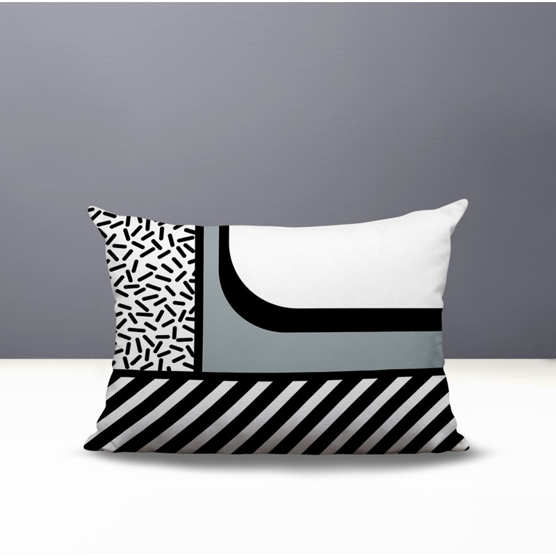 Oreiller rectangulaire réversible intérieur / extérieur Jazzo, Gris, Rectangulaire H 14 po x l 20 po