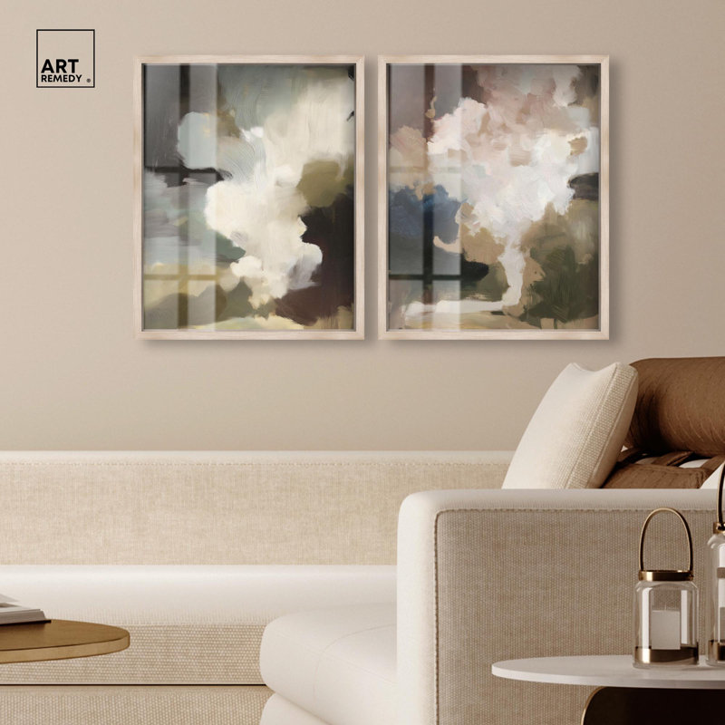 Ensemble de décorations murales bohème Mute Harmony pair par Art Remedy, cadre blond, 20 x 24, H 25 po x l 21 po, Cadre blond