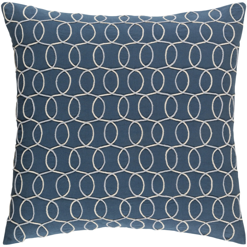 Oreiller en coton uni Bold II, H 20 po x l 20 po, Noir, Duvet