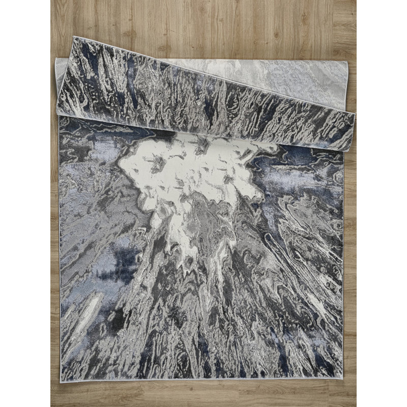 Armwood Collection Abstract Burst Area Rug, Rectangle 5'3" x 7'7"