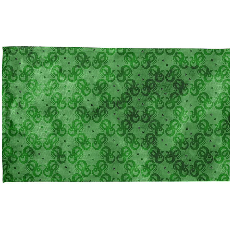 Serviette de thé à motif serpents, Polyester sergé, Vert