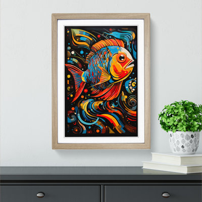 Fish Abstract Art - Framed Print