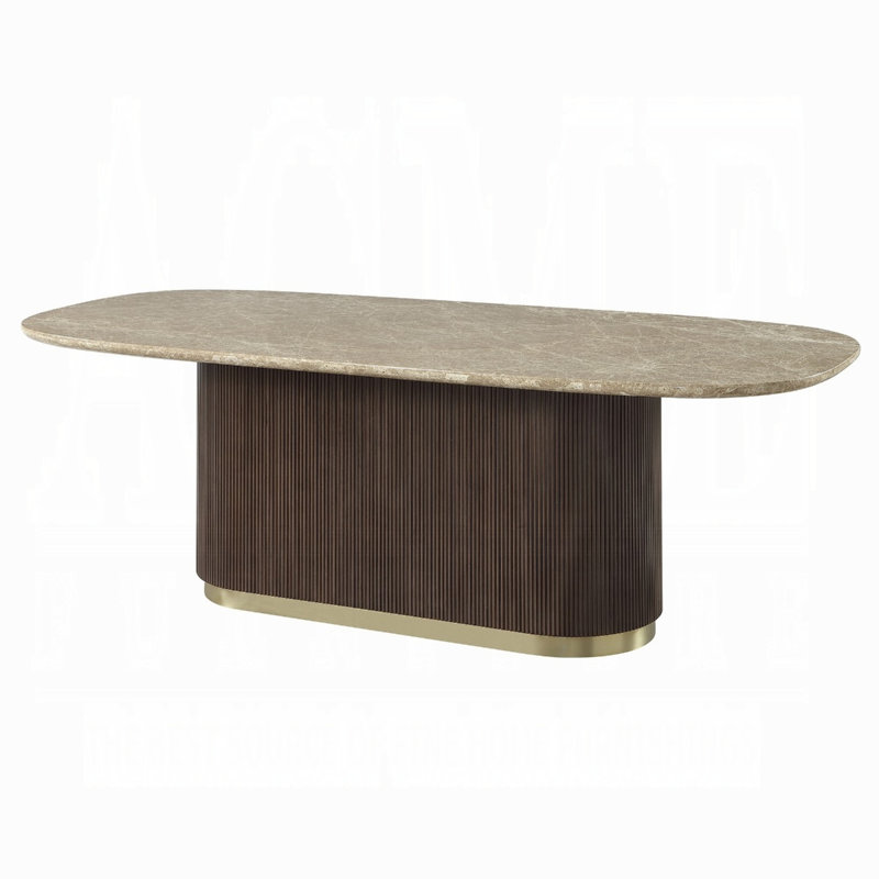 Table de salle à manger Clayten avec plateau en marbre naturel