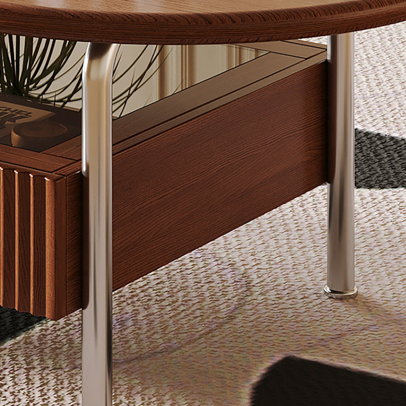 Table basse ovale de style rétro