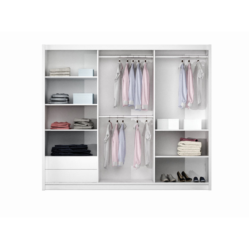 Manufactured Wood Wardrobe, Black Matt