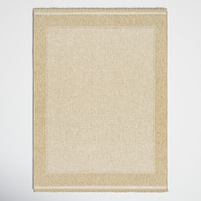 Adalina Machine Woven Polypropylene Indoor / Outdoor Area Rug in Brown/Cream