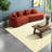 Modern Curved Sofas, Orange Foam Upholstered, Elegant Living Room Set
