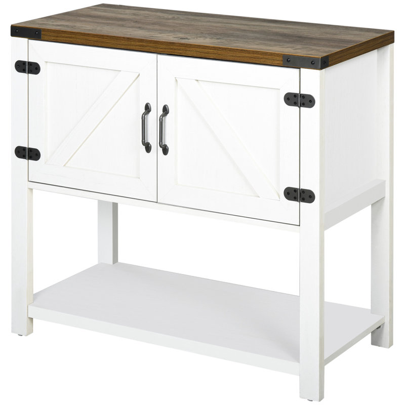 Armoire de bar à porte double Farmhouse, armoire de buffet, armoire de cuisine avec tablette inférieure