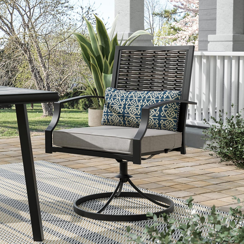 Chaise contemporaine pivotante l 27 po, noir / gris