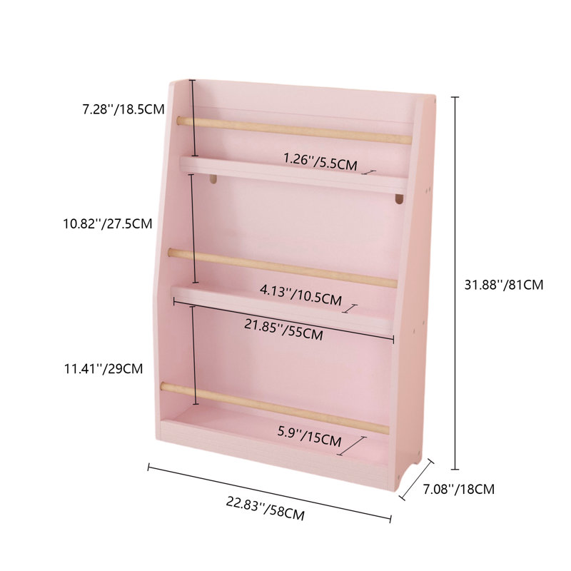 31.88 H X 22.83 W Bookcase, Pink