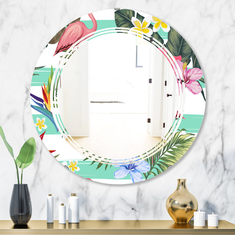 Miroir mural Elegant Blossom, H 31,5 po x l 31,5 po, Botanique