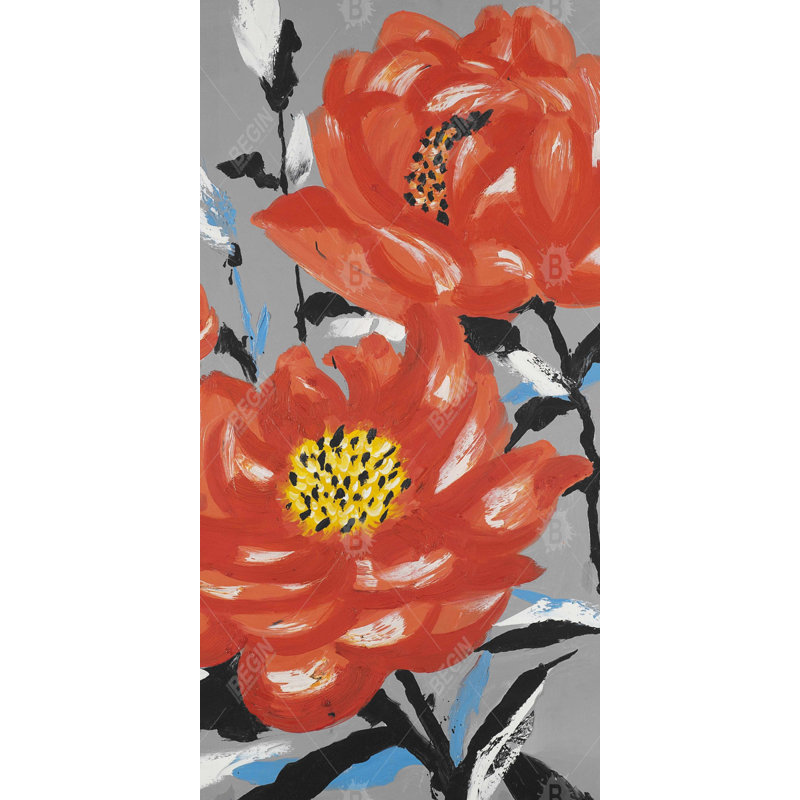 Three pink flowers - 15.75"x31.50" Desk mat
