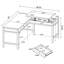 Bureau d'écriture en L à 1 tiroir avec plateau relevable Hogan Mango