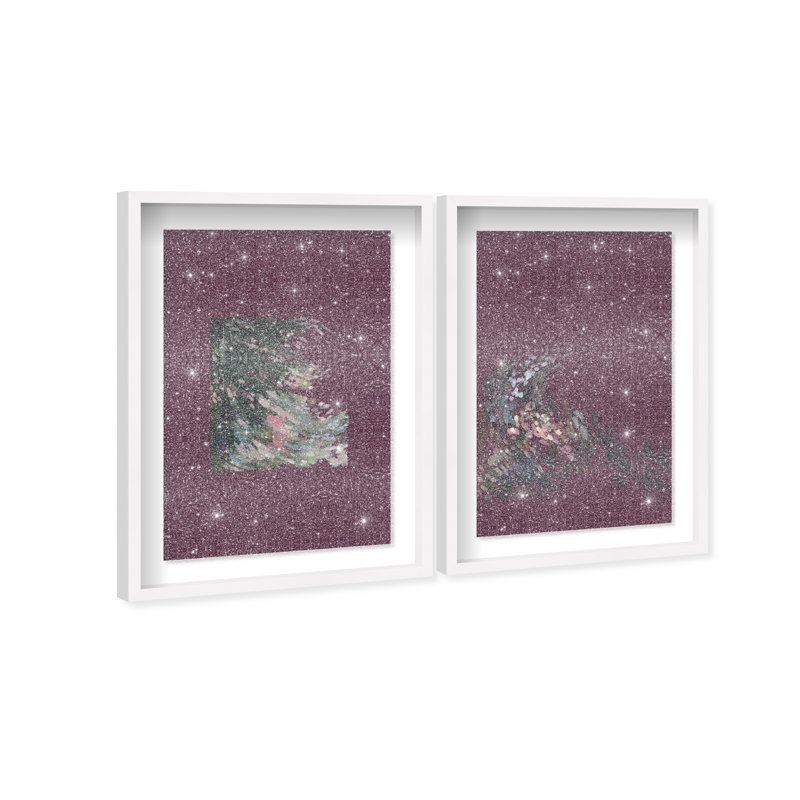 Delicate Spring Set Shadowbox Abstract Print by Oliver Gal, Black Frame, 10 x 15, 17.5"H x 25.5"W, White Shadowbox