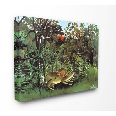 " The Hungry Lion In The Jungle Illustration " by Henri Rousseau