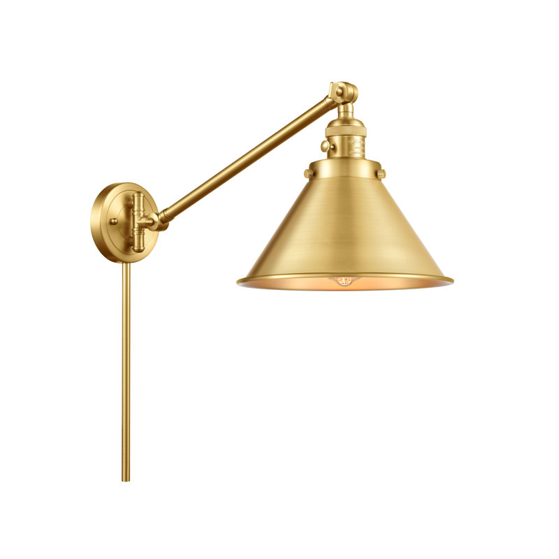 Shauna Swing Arm Sconce, Satin Gold, Satin Gold