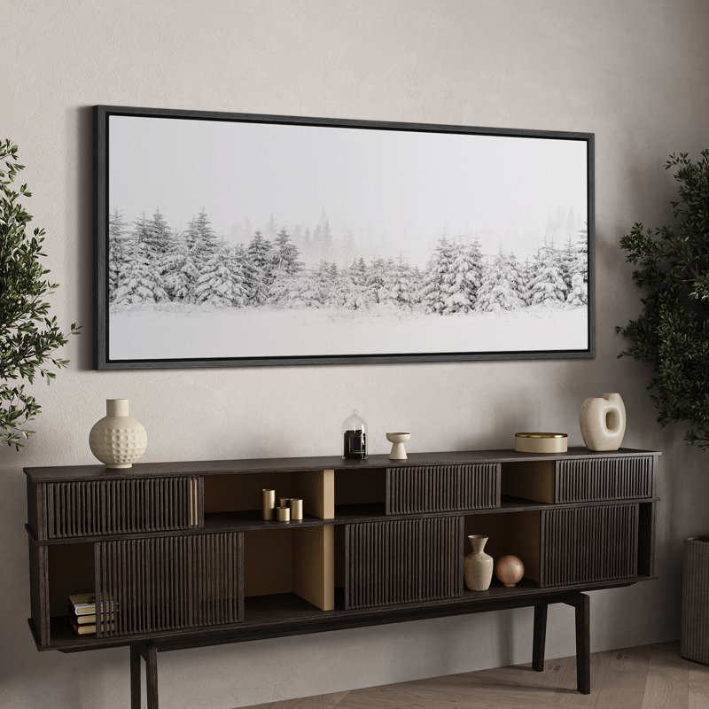 «Winter Wonderland Snowy Pine Forest Nature Landscape», reproduction d'art sur toile, H 30 po x l 60 po