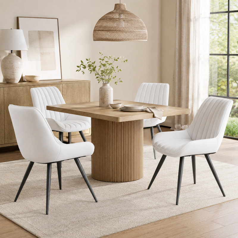 43.7 cm H Full Back Side Chair, White